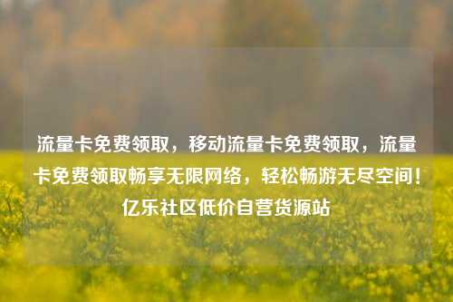 流量卡免费领取，移动流量卡免费领取	，流量卡免费领取畅享无限网络，轻松畅游无尽空间！亿乐社区低价自营货源站  第1张