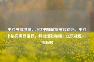 小红书播放量，小红书播放量有收益吗，小红书热卖商品推荐，解锁爆款秘籍！亿乐社区SUP货源站